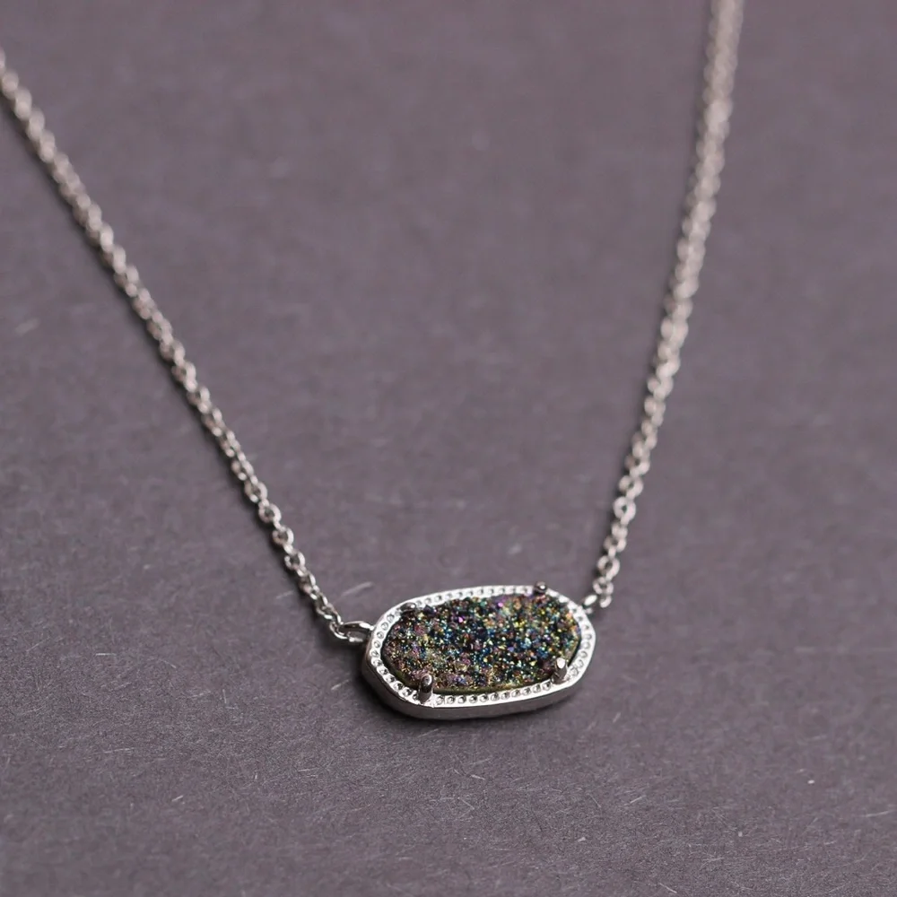 Kendra Scott Elisa Pendant Necklace In Multicolor Drusy